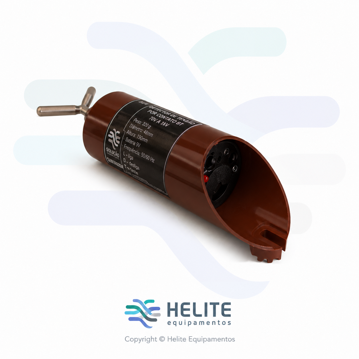 Detector de tensão por contato 70V a 1kV para identificação de tensão em circuitos elétricos de baixa tensão.